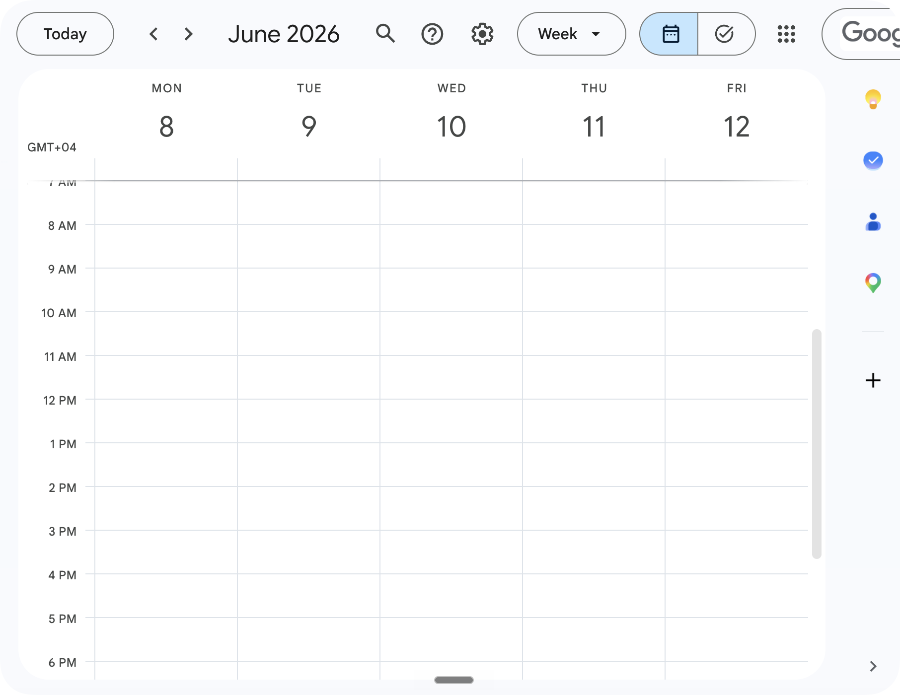 Calendar after switching to the milestone offer method